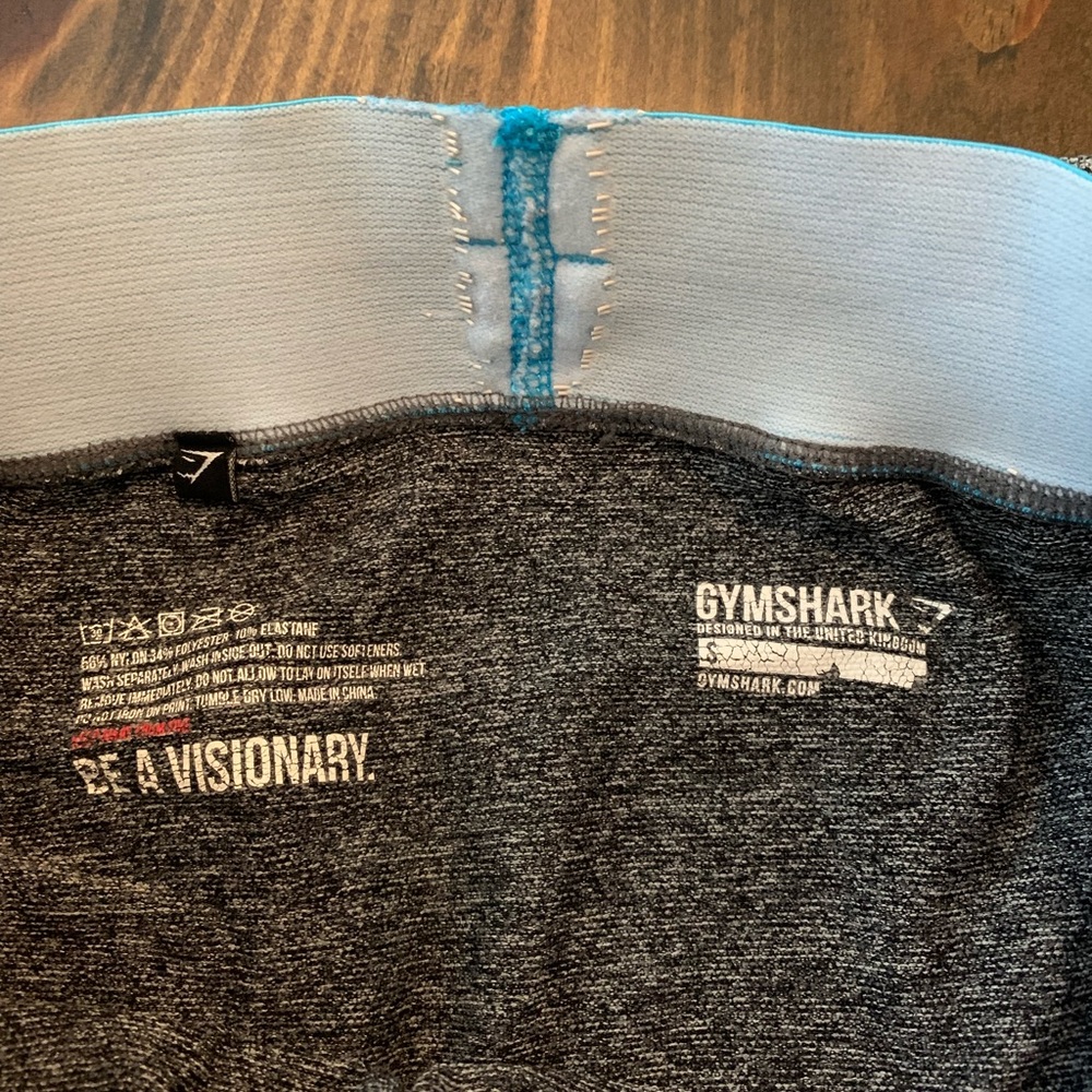 Gymshark Original Flex Leggings Grey/Cyan Size Small - Picture 2 of 4